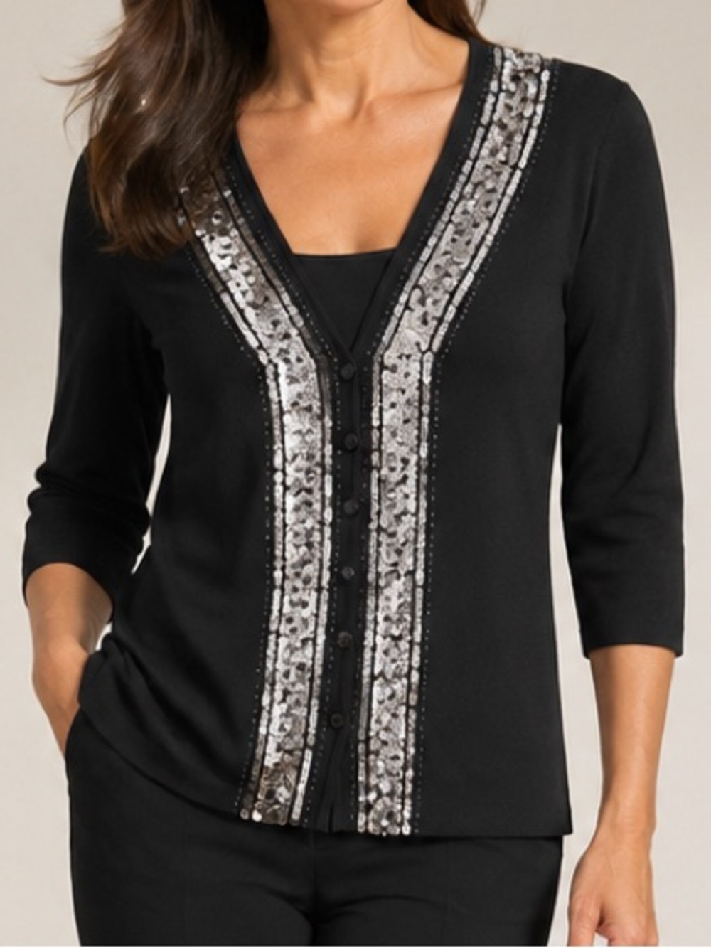 Loulou • Sequin Embellished Cardigan